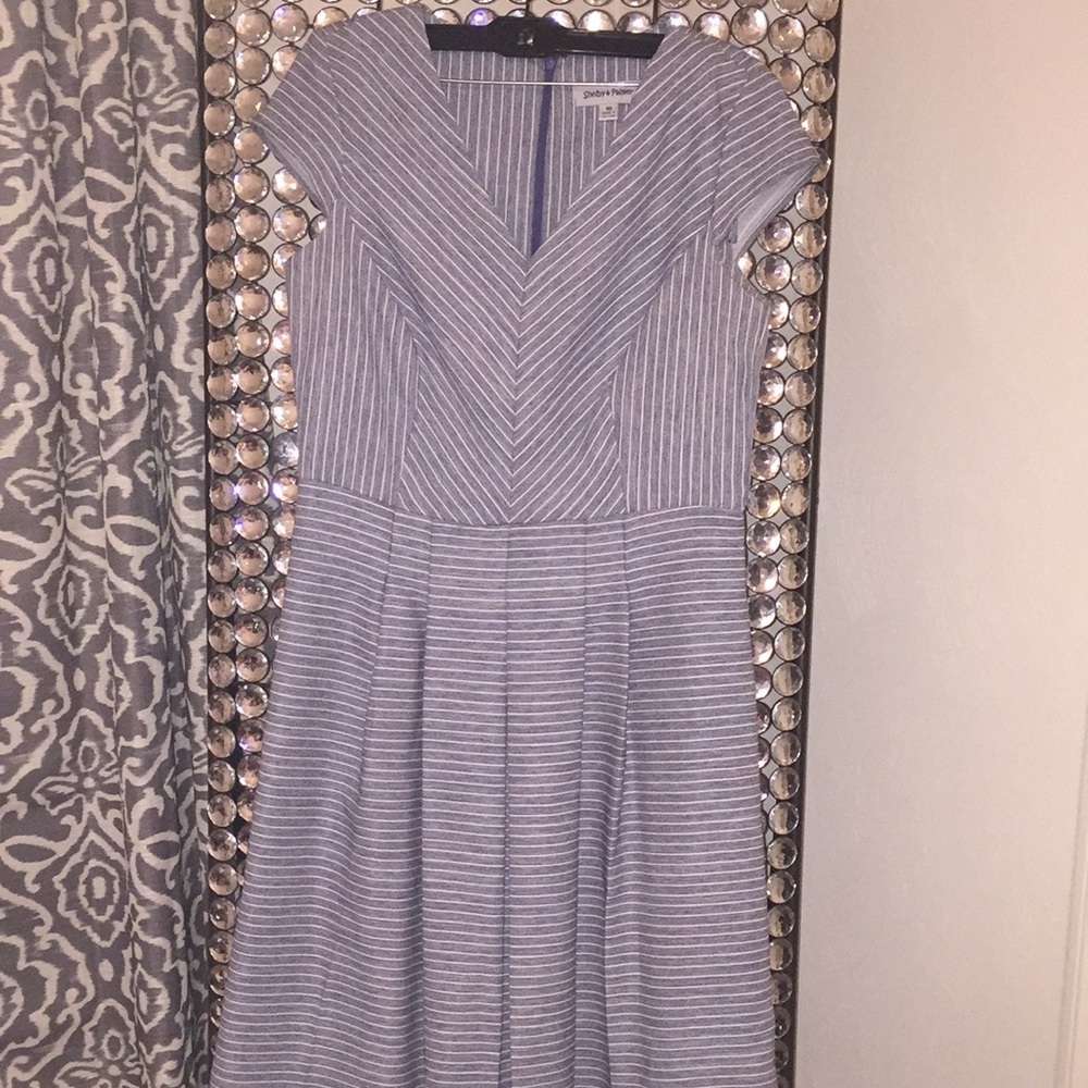 Blue and white dress